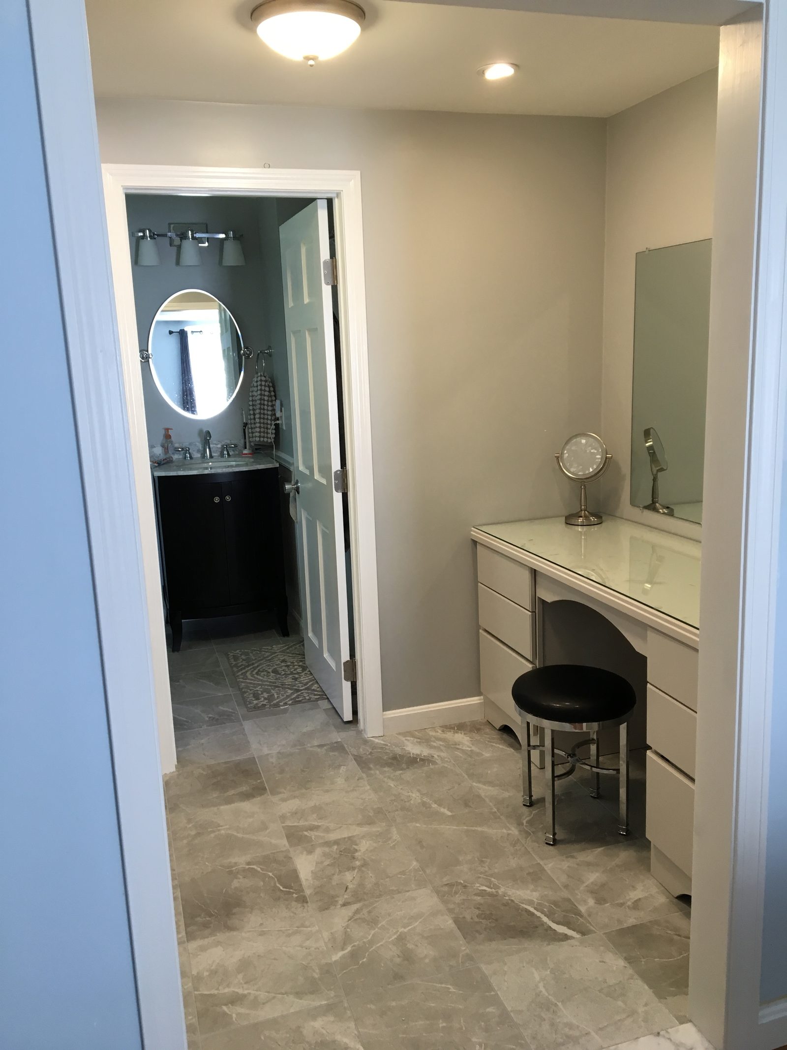 Renovated home interior with new flooring and trim by BearHand
