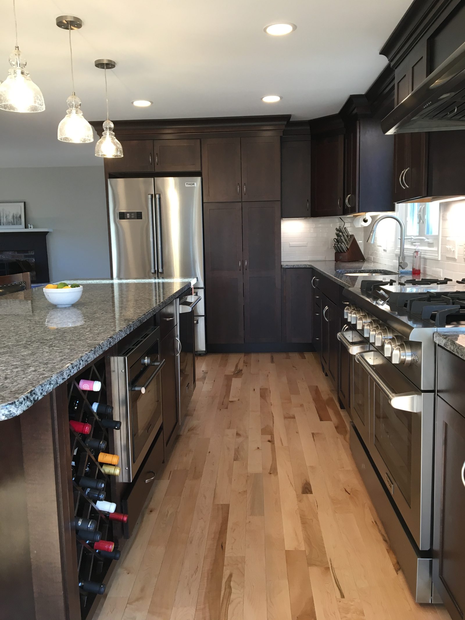 Transitional kitchen remodel with shaker cabinets by BearHand