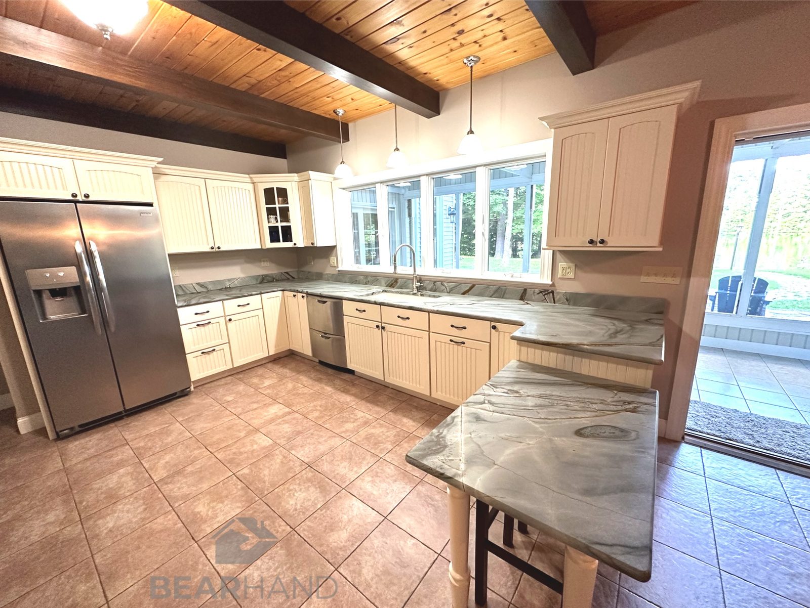 Completed custom kitchen project by BearHand Construction, NH