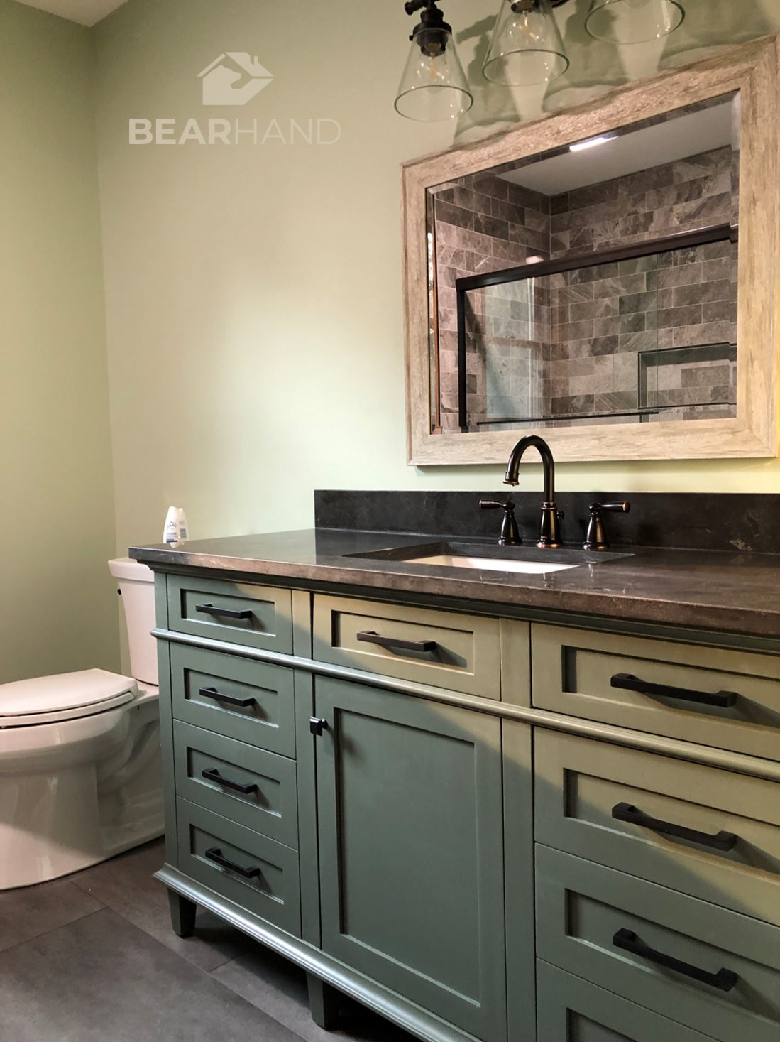 Custom tile walk-in shower by BearHand Construction, Deering NH
