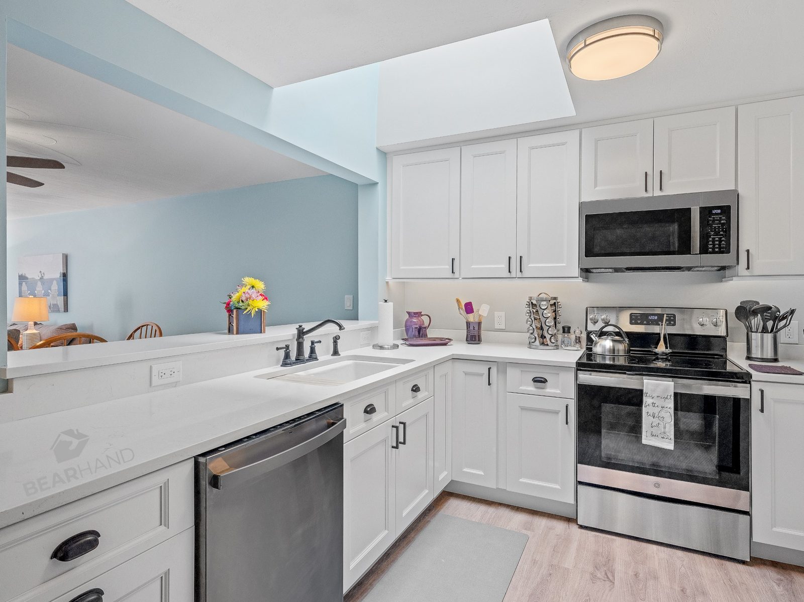 Full kitchen renovation with hardwood flooring in Southern NH