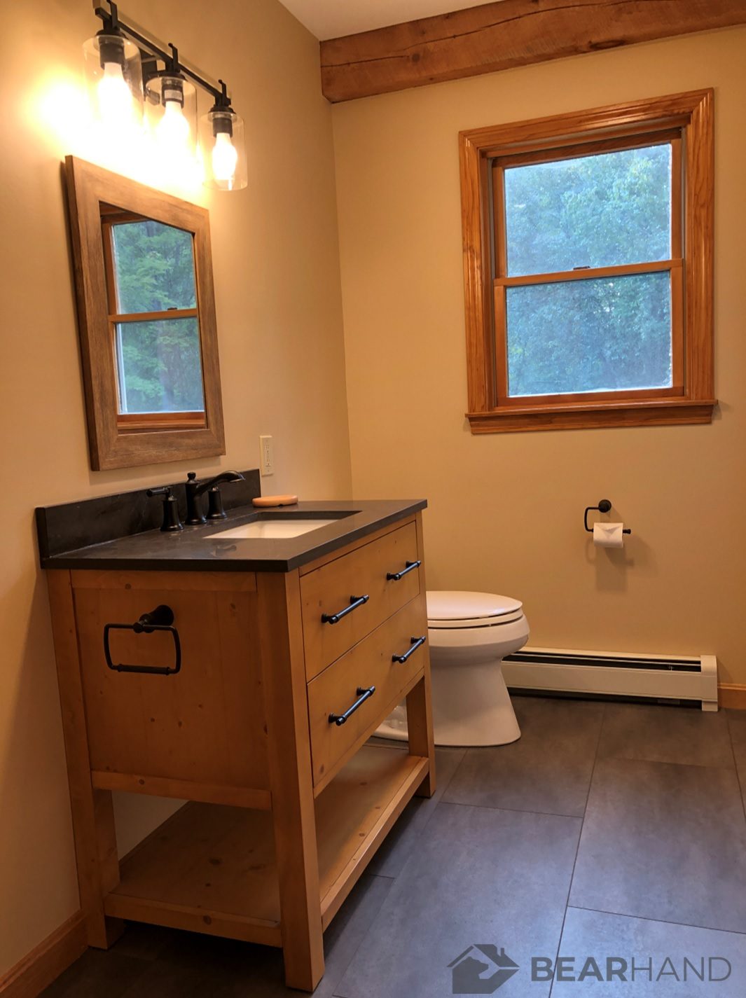 Primary suite bathroom renovation by BearHand Construction